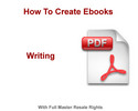 Thumbnail Create An Ebook With MRR