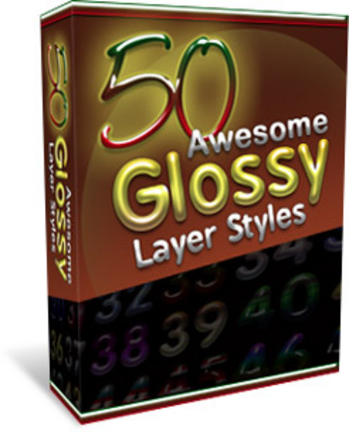Product picture 50 Glossy Layer Styles with MRR