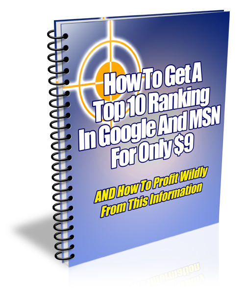 Product picture How To Get A Top 10 Ranking In Google And MSN For Only $9